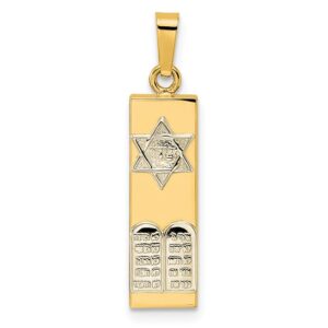 Mezuzah Pendant With Star of David 14k Two-Tone Gold