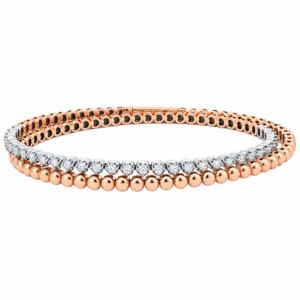 Diamond-Flexi-Bangle-Bracelet-Wrap-0.91ctw-14k-Two-Tone-Gold