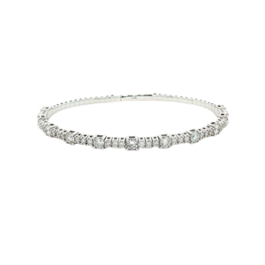 Flexi-Bangle Tennis Bracelet 2.3ctw 14k White Gold